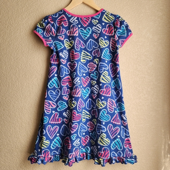 Children's Place blue and pink heart nightgown size L 10/12 - Picture 7 of 9